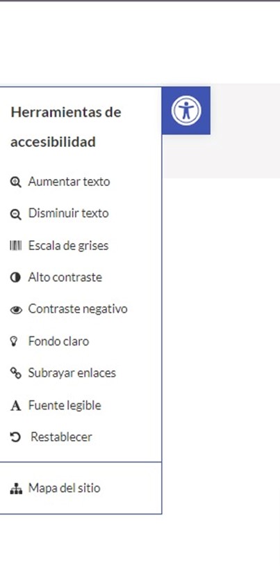 Menu de acessibilidade